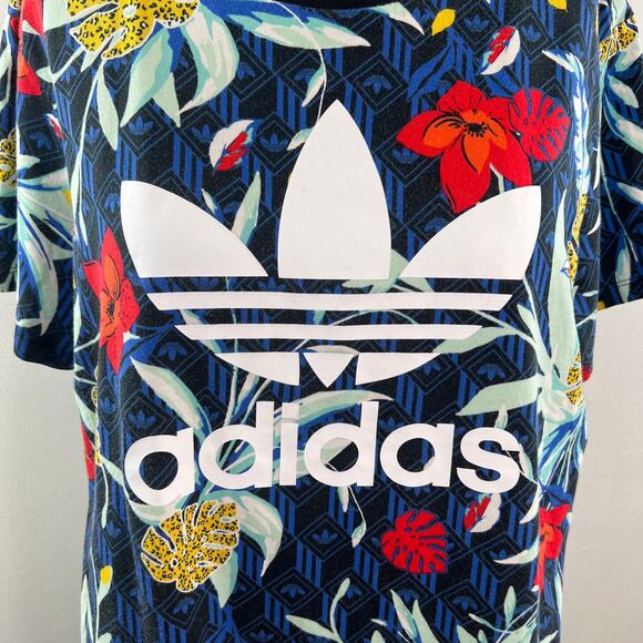 Adidas HER Studio London Top Floral Crew Neck Loose Fit Pullover Size M Medium - Picture 3 of 10